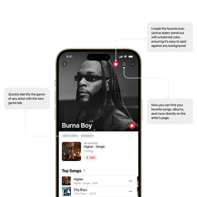 Apple Music Artist Search Feature app ui apple music ios ui ios18 mobile ui ui uiux user experience user interface