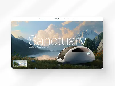 StayPod - Landing 3d render ai landing page product product render web design
