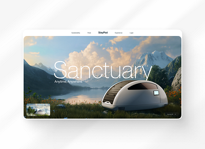 StayPod - Landing 3d render ai landing page product product render web design