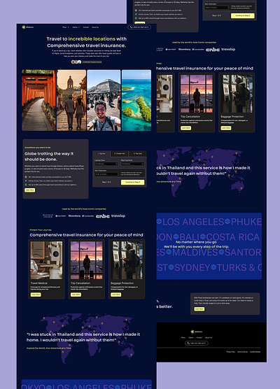 Wellerby - Travel Insurance Website advanture airline app branding design figma graphic design illustration insurance logo luxury money product design travel ui ux visual design web design