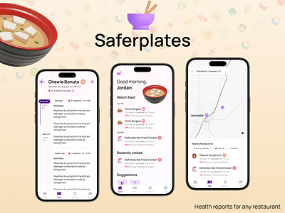 Saferplates - Mobile App app app store clean food health mobile mobile app mobile design restaurants saas design ui