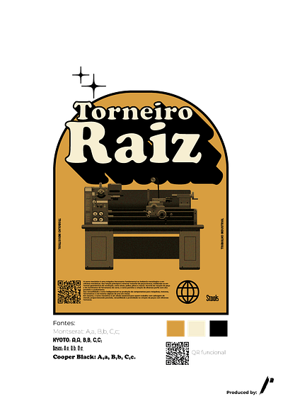 Torneiro Raiz - Old-school machinist design illustrator ilustration industrial industry machine tipografy tshirt vintage