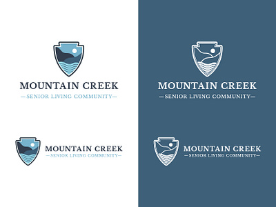 Mountain Creek Senior Living Logo Concept blue branding concept creek design illustrator logo minimal mountain senior living