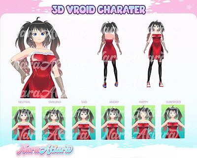 3D Vroid Model Featuring a Brown Braided Hair kick