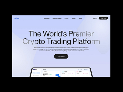 Sigma - crypto platform crypto design ui ux web design