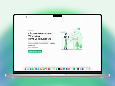 Envia.Click, Envie Mensagens Personalizadas em Massa no WhatsApp app bubble.io landing page macbook no code ui whatsapp