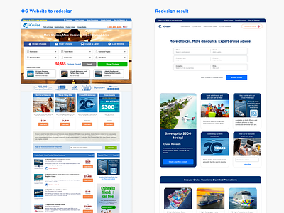 (🛳️ Redesign 1/4) Cruise booking website redesign - home branding ecommerce search ui webpagedesign