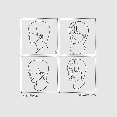 JIMIN BTS | Face Software Version bts character design doodle illustration fanart fineline graphic design illustration jimin jiminbts minimalist illustration