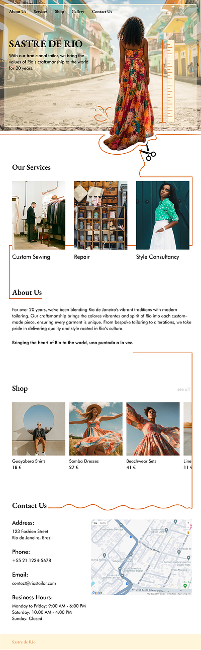 Website design for a tailor in Rio de Janeiro figma runwayml ui ux web design