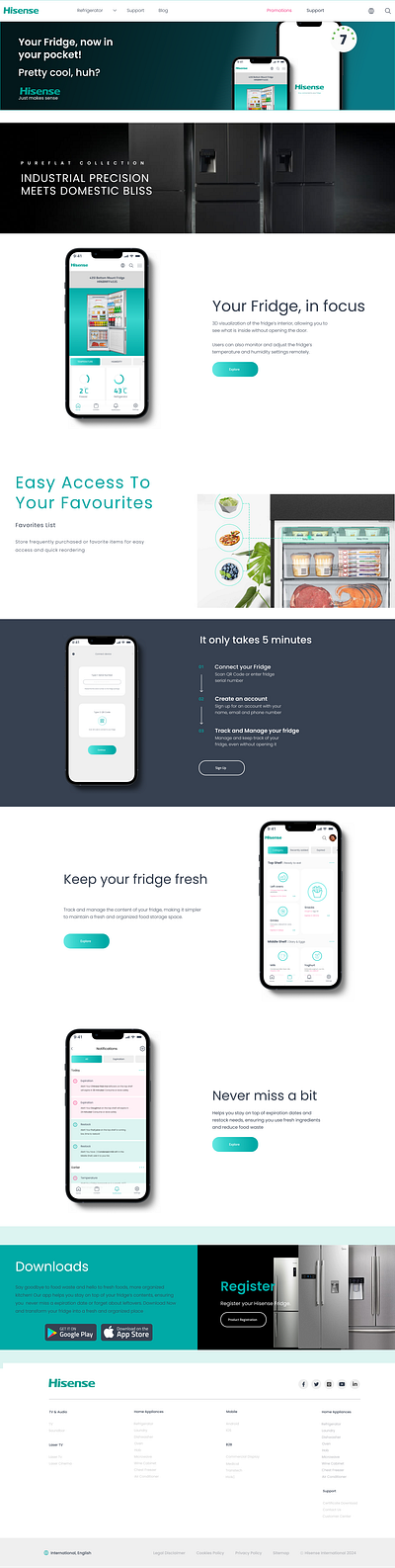 Hisense Fridge Mate figma landing page ui