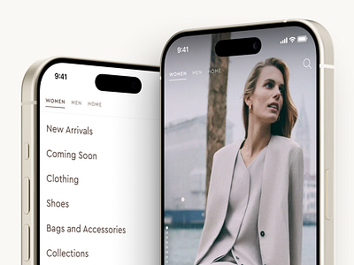 Premium Clothing Shop app catalog category design e com fashion iphone lookbook main screen minimal premium product design shop ui