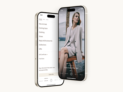 Premium Clothing Shop app catalog category design e com fashion iphone lookbook main screen minimal premium product design shop ui