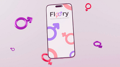 Приложение для знакомств Floory 3d animation app branding design graphic design illustration logo motion graphics typography ui ux vector