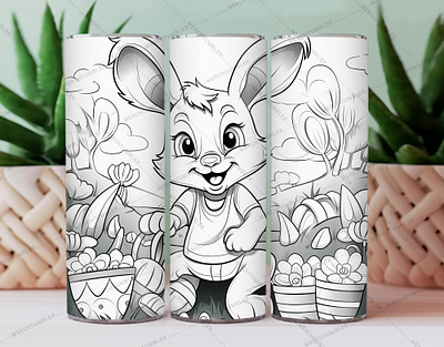 Bunny Skinny Tumbler Wrap animal tumbler bunny tumbler celebration vector color image custom design decoration tumbler design illustration ornament tumbler photography skinny tumbler sublimation tumbler design art tumbler sublimation tumbler warp vector art waterslide tumbler