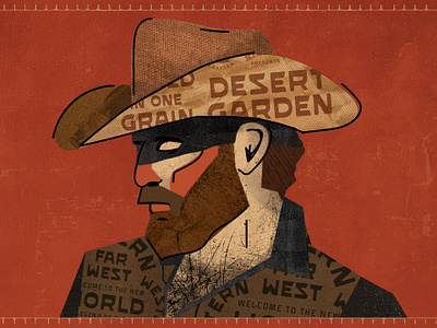 Desert Garden Font Collection - The Bandit bandit beard collage cowboy design drawing farwest font graphic design handmade hipster illustration logo mascot old retro southwest type vintage western