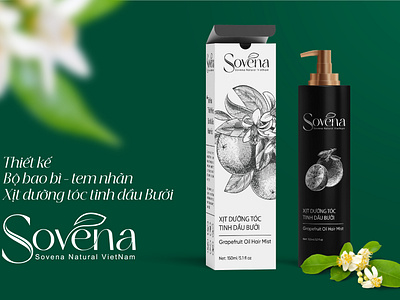 SOVENA | PACKAGING DESIGN branding grapefruit graphic design hair care logo oil packaging packaging design