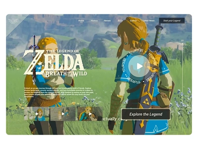 Zelda website UI app branding design gameui graphic design landingpage ui uigame uigaming uiux userexperience userinterface ux websitedesign zeldabotw zeldabreathofthewild zeldaui zeldauidesign zeldawebsite