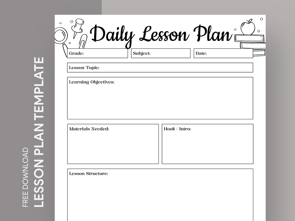 Daily Lesson Plan designs, themes, templates and downloadable graphic ...