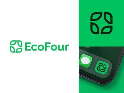 EcoFour Logo agriculture brand branding design green grow leaf leafs leaves logo logo design natural organic seed sprout