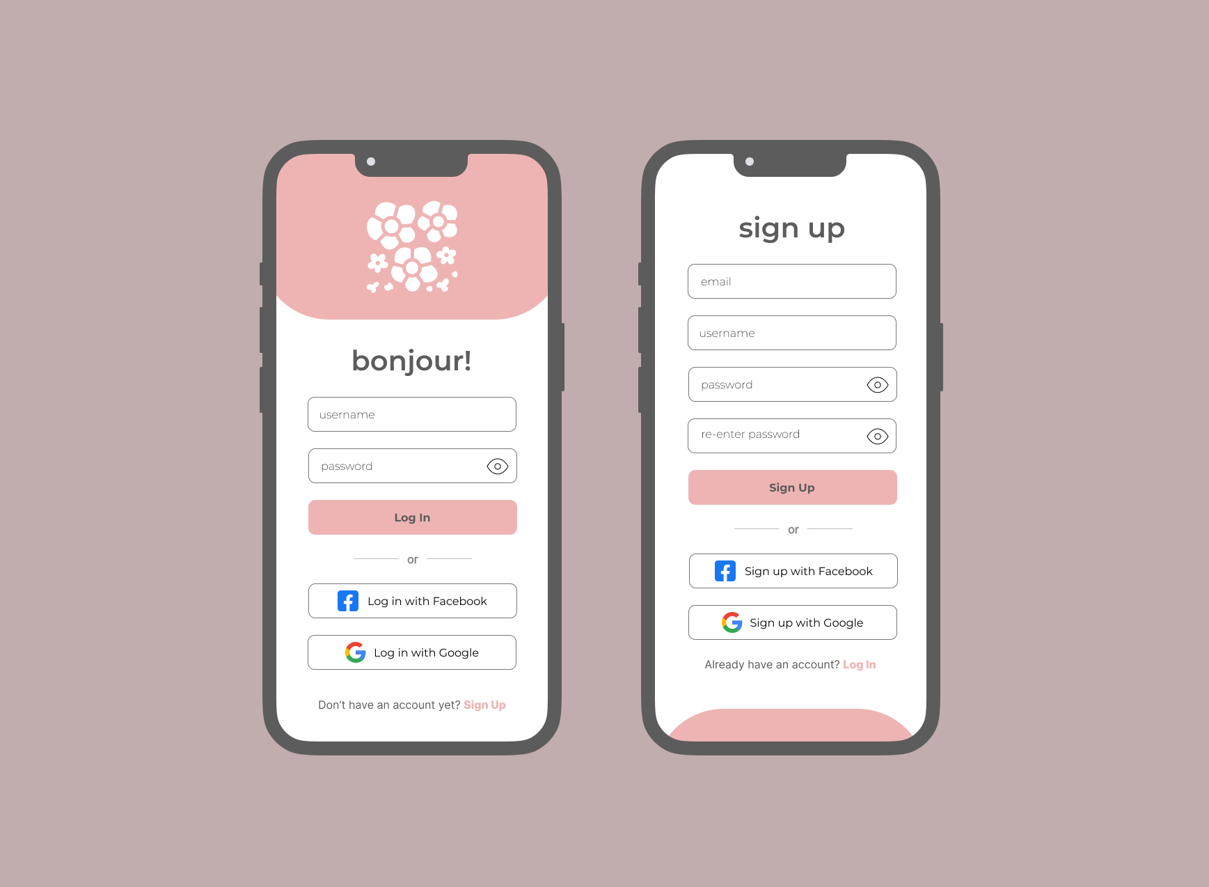 Daily UI #001 - Log in & Sign up dailyui ui