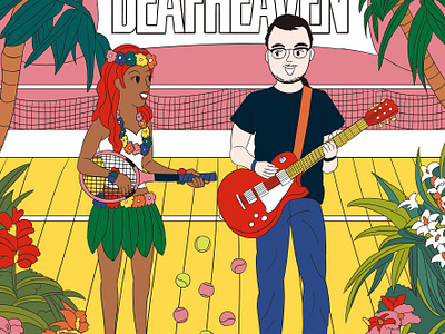 With DEAFHEAVEN BAND Illustration artwork band character deafheaven drawing festival graphic design guitar hawaii illustration korean music rock sports summer tennis tropical