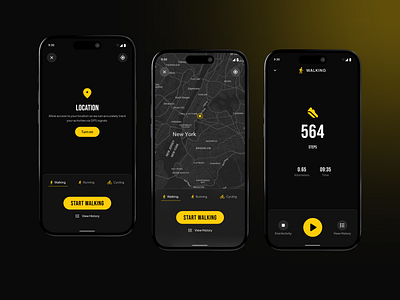 Active Pursuit - Activity Tracking activity tracking fitness app health and wellness health tech minimal ui mobile ui sports app sports ui ui design ux design