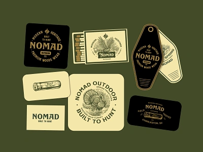 Nomad Outdoor: Apparel Graphic apparel badge branding graphic design hunt hunting apparel hunting gear illustration lineart logo merch merchandise monoline outdoor apparel outdoor brand outdoor t shirt turkey typography vintage vintage illustration