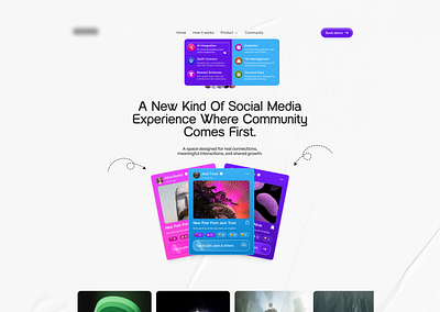 Community-Centered Social Media App Website design figma landing page ui website