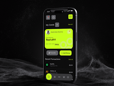 Banking App app appdesign banking banking app branding canva dark mockup dark mode design logo mobile banking mobile banking app mockup template ui