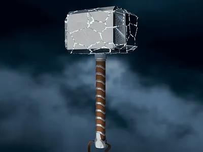 3D Broken Mjolnir
