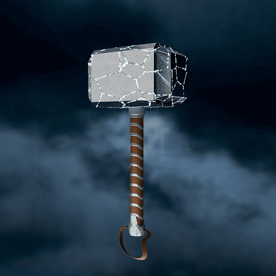 3D Broken Mjolnir