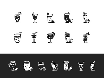 75 Cocktail Icons alcohol beverage black and white branding cocktail brand cocktail glass cocktail icons cocktails design doodle icons doodles drink drink icons hand drawn icons icon set iconography icons illustrator martini vector