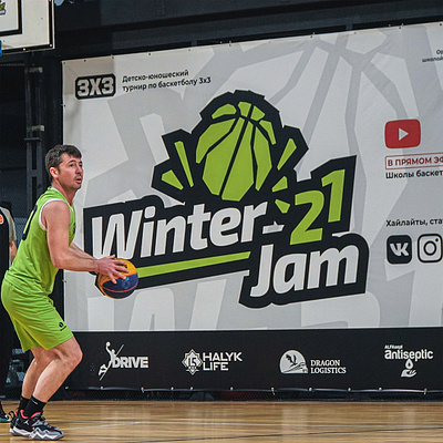 WinterJam'21 — 3x3 basketball tournament identity branding graphic design logo