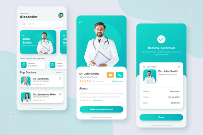 Medical Booking App UI Design app appdesign appuidesign design doctorapp medical ui uidesign ux