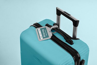 Suitcase Tag Mockup branding graphic design label logo mockup suitcase tag travel