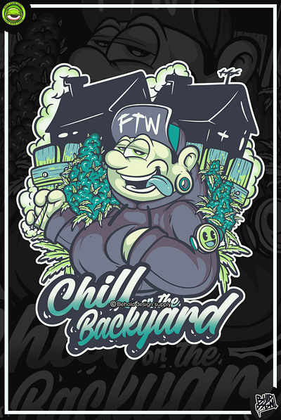 CHILL ON THE BACKYARD - artwork art artwork cartoon character art clothing clothing design design graffiti illustration merch print design