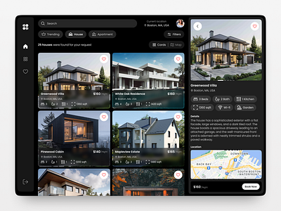 Real Estate Dashboard app app design clean design house rent app minimalist real estate real estate agency real estate app rent app ui ui design uiux user interface ux web app web design