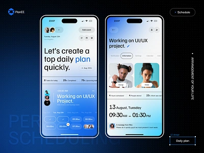 PlanEE: A planner application😎✌️ app design application daily plan daily scheduling design management minimal mobile planner planning project scedule task task management team teamwork timing to do ui ux