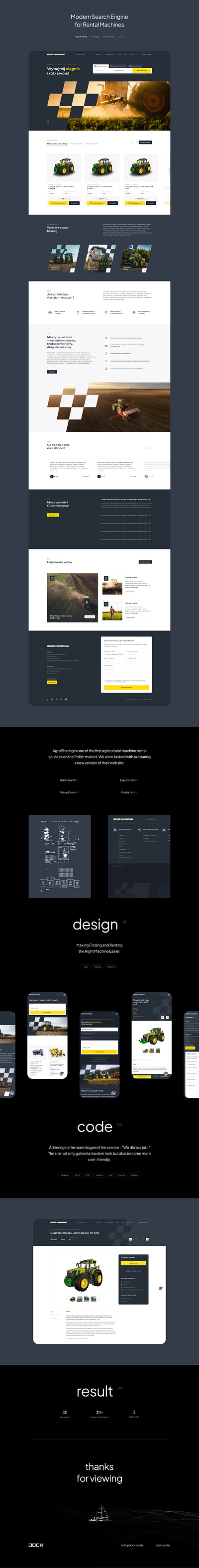 Modern Search Engine for Rental Machines agriculture farming machinery ui ux webdesign