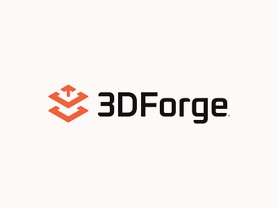 3DForge 3d print logo 3d printing clean logo geometric logo layers logo logotype minimalist logo