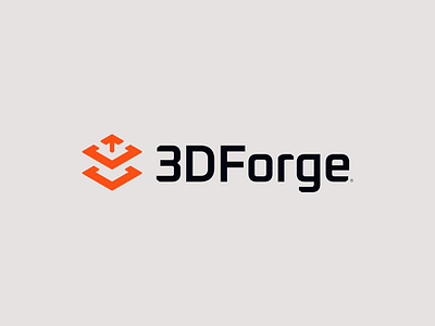 3DForge 3d print logo 3d printing build up logo clean logo geometric logo industrial logo layers logo logotype minimalist logo