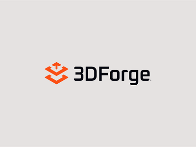 3DForge 3d print logo 3d printing build up logo clean logo geometric logo industrial logo layers logo logotype minimalist logo