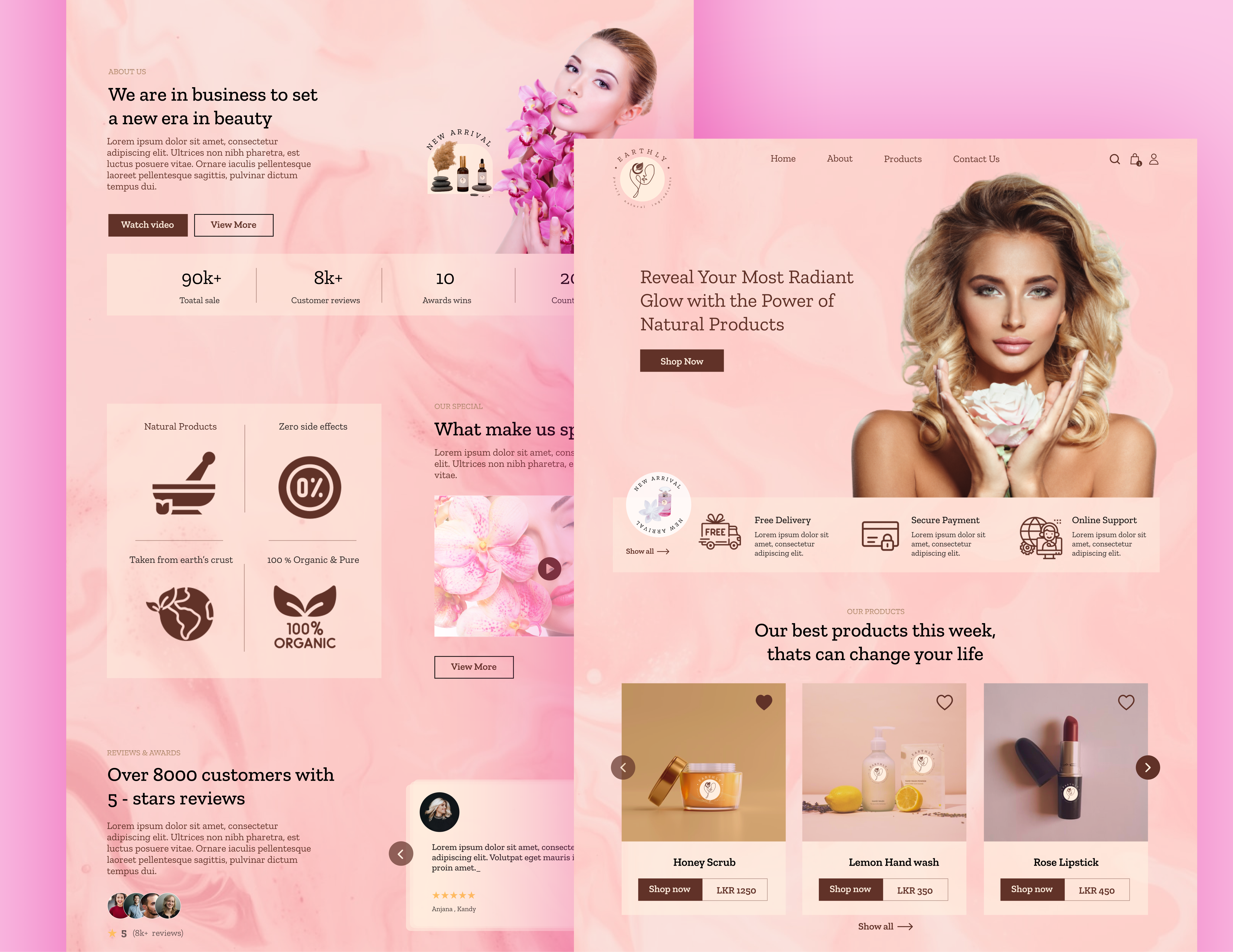 Natural beauty product website beauty products clean ui cosmetics website e commerce health and beauty minimalist design natural beauty nature inspired organic design skincare website ui ui design user experience website design