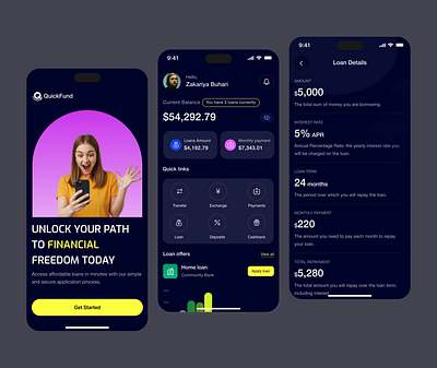 Loan Mobile App app design banking banking app design finance finance app fintech fintech app interface loan loan app mobile app design mobileapp product design ui ui design uiux uiux design ux