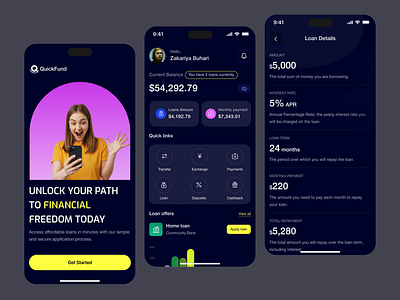 Loan Mobile App app design banking banking app design finance finance app fintech fintech app interface loan loan app mobile app design mobileapp product design ui ui design uiux uiux design ux