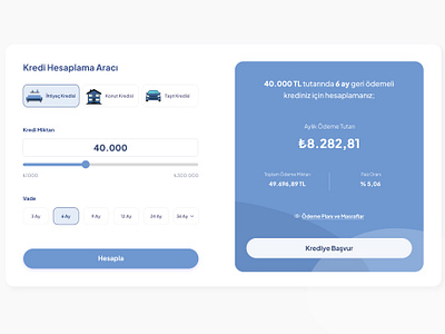 Kredi Hesaplama Aracı / Loan Calculator finance loan calculator ui ux