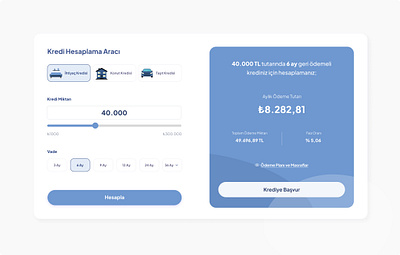 Kredi Hesaplama Aracı / Loan Calculator finance loan calculator ui ux