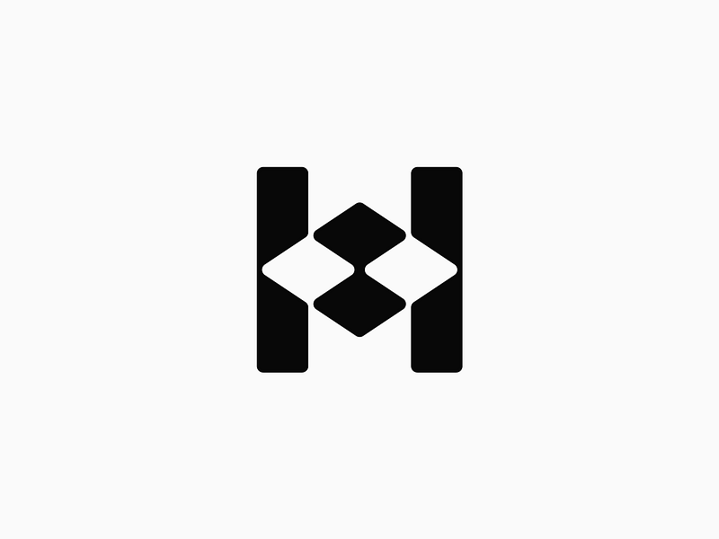 Minimalist Geometric H Logo // For Sale branding connection contrast geometric h h logo identity letter h link logo logo design mark mesh minimal minimalistic modern sign tech logo technology