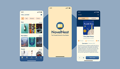 Ebook Library | Reading app | NovelNest app design ebook library ios mobile app reading app ui