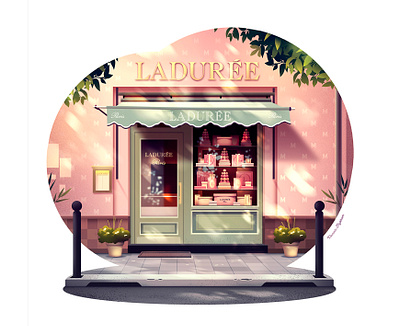 Macarons boutique chic city illustration ladurée lifestyle light luxury macarons paris pastry street vlog